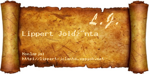 Lippert Jolánta névjegykártya